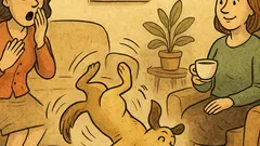 Banc: O tipă vede câinele făcând tumbe