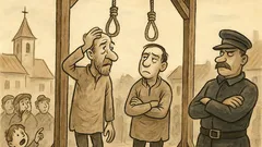 Banc: Doi condamnați urcă pe eșafod