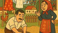 Banc: Ion spală rufe afară...