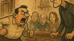 Banc: Un bărbat nervos intră-n bar