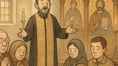 Banc: La slujbă, preotul: „Închideți ochii...”