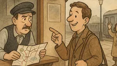 Banc: La gară, un călător întreabă biletul