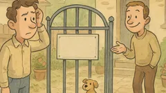 Banc: Un om vede „Atenție la câine!”