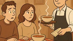 Banc: Domnule chelner, de ce trei ciorbe?