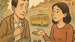 Banc: El — Te mai gândești la noi?