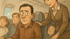 Banc: Stewardesa întreabă pasagerul neliniștit dacă zburase