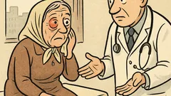 Banc: O bătrână la doctor…