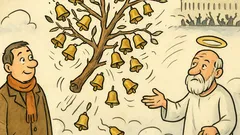 Banc: Ajunge unul în Rai și-aude clopoței